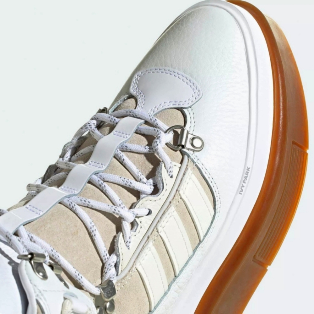 Adidas Womens Ivy Park Super Sleek GX2782 White Lace Up Ankle Combat Boot